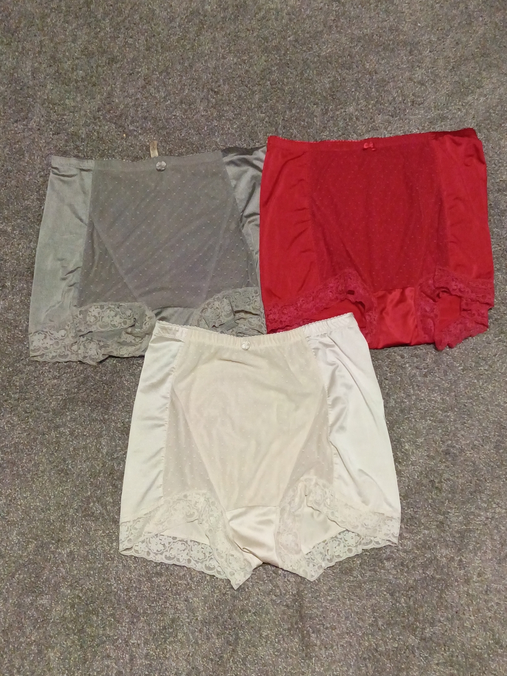 Get All 4 Women's Lace-Trim Seamless Shaping Shorts - Red, Gray, Cream